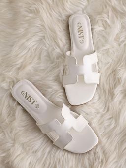 GNIST - Women Casual Slip on White Slip on Flats