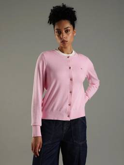 Tommy Hilfiger - Pink Regular Fit Cotton Cardigan