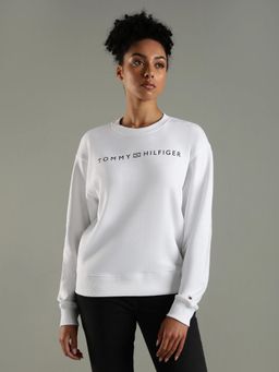 Tommy Hilfiger - White Regular Fit Cotton Sweatshirt