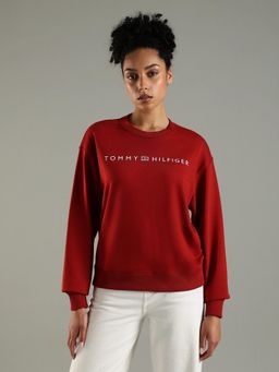 Tommy Hilfiger - Red Regular Fit Cotton Sweatshirt