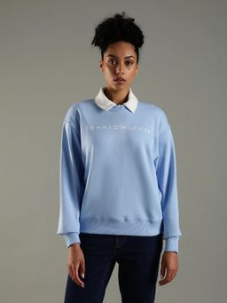 Tommy Hilfiger - Blue Regular Fit Cotton Sweatshirt