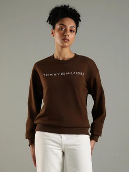 Tommy Hilfiger - Dark Brown Regular Fit Cotton Sweatshirt