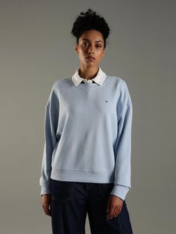 Tommy Hilfiger - Blue Regular Fit Cotton Sweatshirt