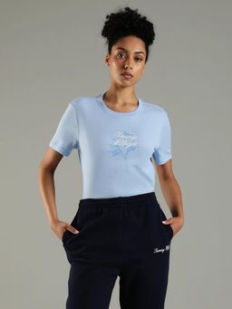 Tommy Hilfiger - Blue Logo Regular Fit Cotton T-Shirt