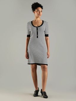 Tommy Hilfiger - Cotton Scoop Neck A-Line Dress