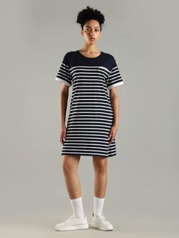 Tommy Hilfiger - Cotton Round Neck A-Line Dress