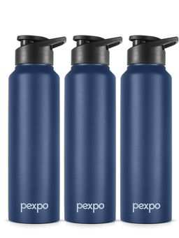 Pexpo - Chromo Denim Blue Stainless Steel Fridge Bottle - 750 ml