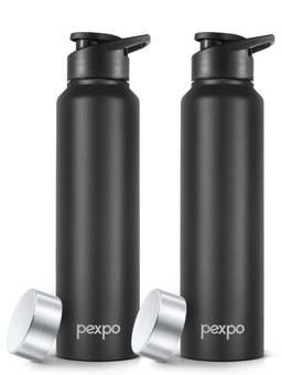 Pexpo - Chromo Black Knight Stainless Steel Fridge Bottle-Sipper - 950 ml