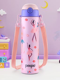 Pexpo - Sporty Pink-Dancing Girl Stainless Steel Single Wall Kids Bottle - 700ml