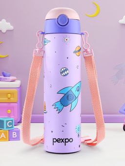 Pexpo - Sporty Purple-Rocket Stainless Steel Single Wall Kids Bottle - 700ml
