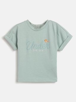 Chicco - Infant Boys Light Green Typography Printed Short Sleeve T-Shirt