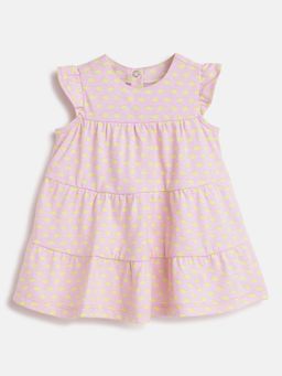 Chicco - Infant Girls Light Pink Printed Short Sleeve Dress