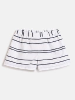 Chicco - Infant Girls White & Blue Striped Shorts