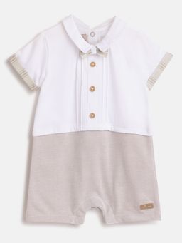 Chicco - Infant Boys Natural Solid Short Sleeve Rompers
