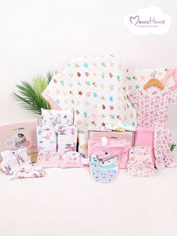 Moms Home - Baby Essential Gift Hamper Multi-Color (Set of 26)