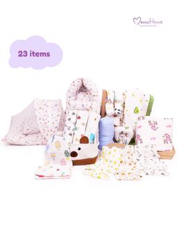 Moms Home - All Muslin Complete Baby Gift Multi-Color (Set of 23) (0-12 Months)