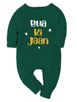 Zeezeezoo - Cotton Bodysuit Bua Ki Jaan Printed Baby Romper - Forest Green