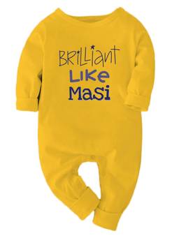 Zeezeezoo - Cotton Full Sleeves Brilliant like Masi Printed Baby Romper - Yellow