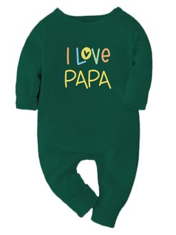 Zeezeezoo - Cotton Bodysuit I love papa Printed Baby Romper - Forest Green