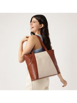 Fastrack - Twin tone Laptop Tote - Beige and Tan