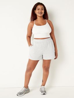 Victoria's Secret - Women Grey Solid High-Waist Campus Shorts