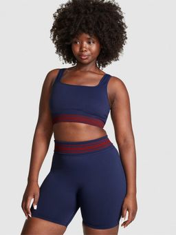 Victoria's Secret - Women Navy Blue Solid Flip It Seamless Fold Over Bike Shorts