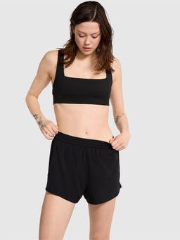 Victoria's Secret - Women Black Solid Tech Stretch Running Shorts
