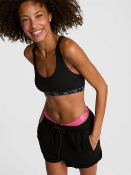 Victoria's Secret - Women Black Printed Ivy Fleece Rolled Hem Shorts