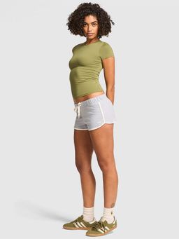 Victoria's Secret - Women Grey Solid Cotton Modal Micro Shorts