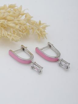 Carlton London - Contemporary Enamelled Drop Earrings