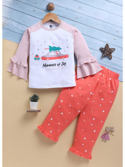 Toonyport - Girls Multi-Color Printed Full Sleeve Co-Ord (Set of 2)