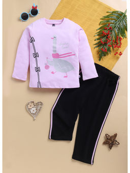 Toonyport - Girls Purple Printed Full Sleeve Co-Ord (Set of 2)