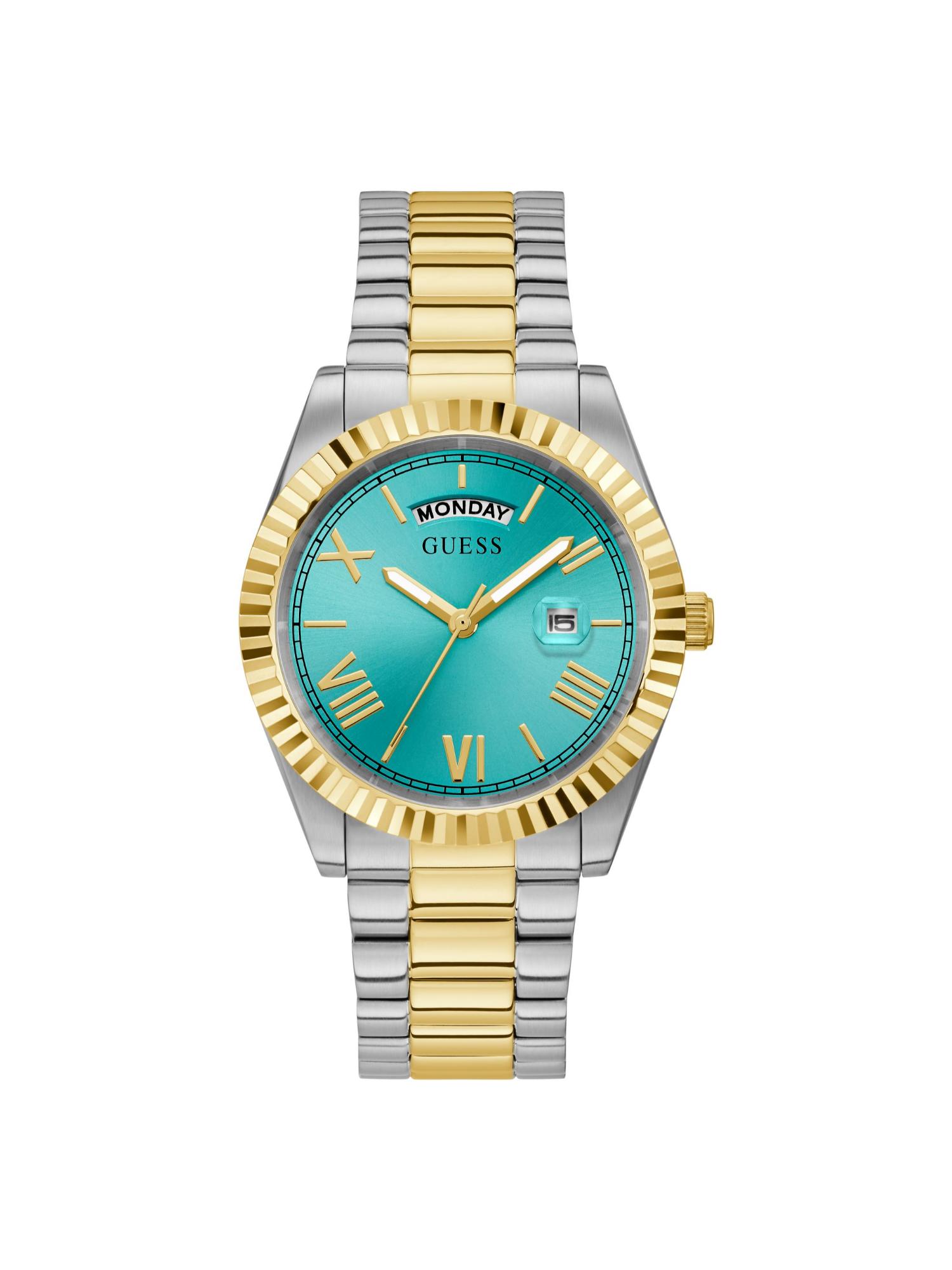 Men Round Turquoise Dial Stainless Steel Analog Watch - GW0265G16 (M)