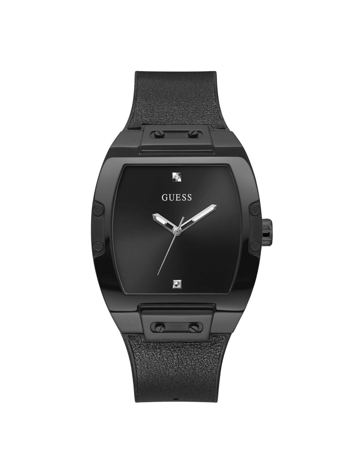 Men Rectangular Black Dial Stainless Steel Analog Watch - GW0386G1M (M)