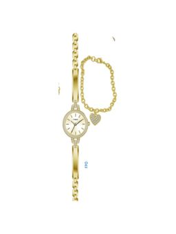 Timex - Women Round Gold-Tone Alloy Analog Watch with Bracelet - TWG067900UJ (M)
