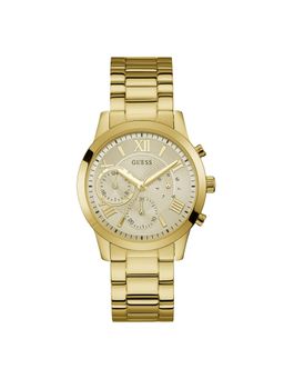 Guess - Women Round Gold Dial Stainless Steel Analog Watch - U1070L2 (M)