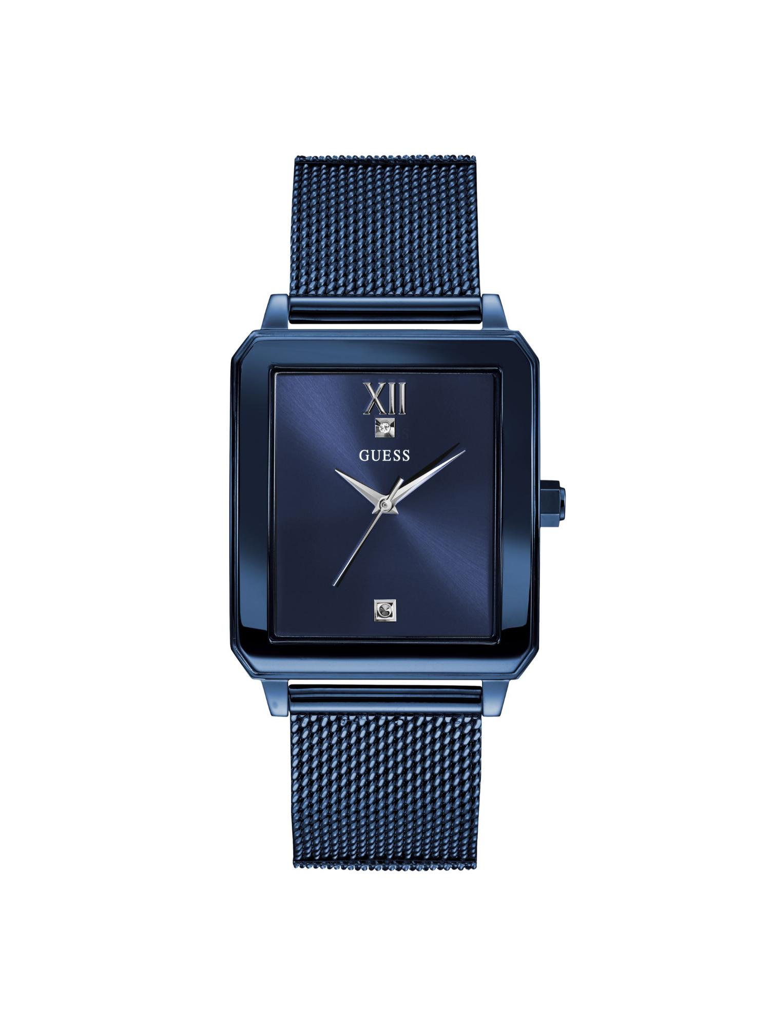 Men Rectangular Blue Dial Stainless Steel Analog Watch - U1074G2 (M)