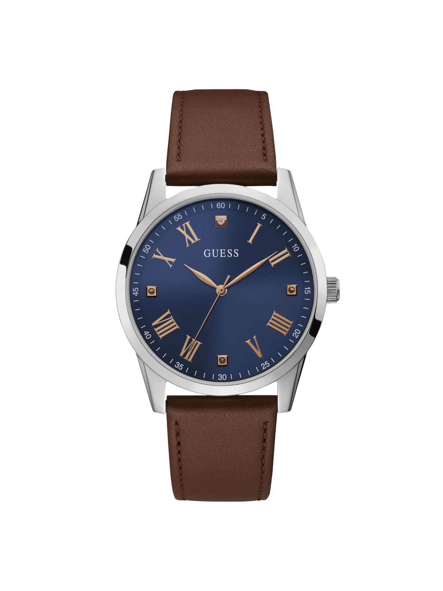 Men Round Blue Dial Stainless Steel Analog Watch - U1080G3M (M)