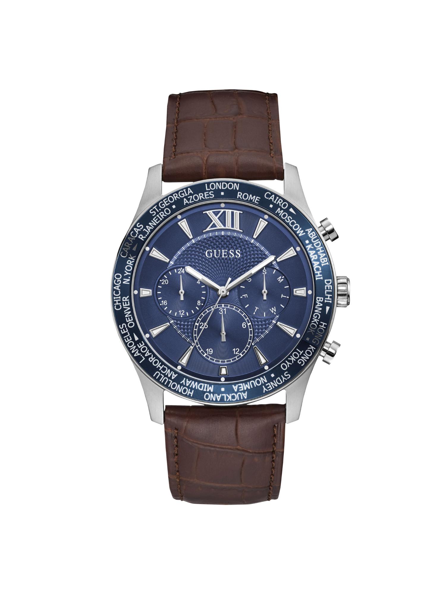 Men Round Blue Dial Stainless Steel Analog Watch - U1262G1M (M)