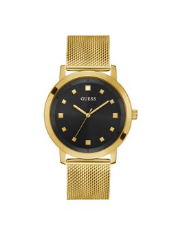 Guess - Men Round Black Dial Stainless Steel Analog Watch - U1352G1M (M)