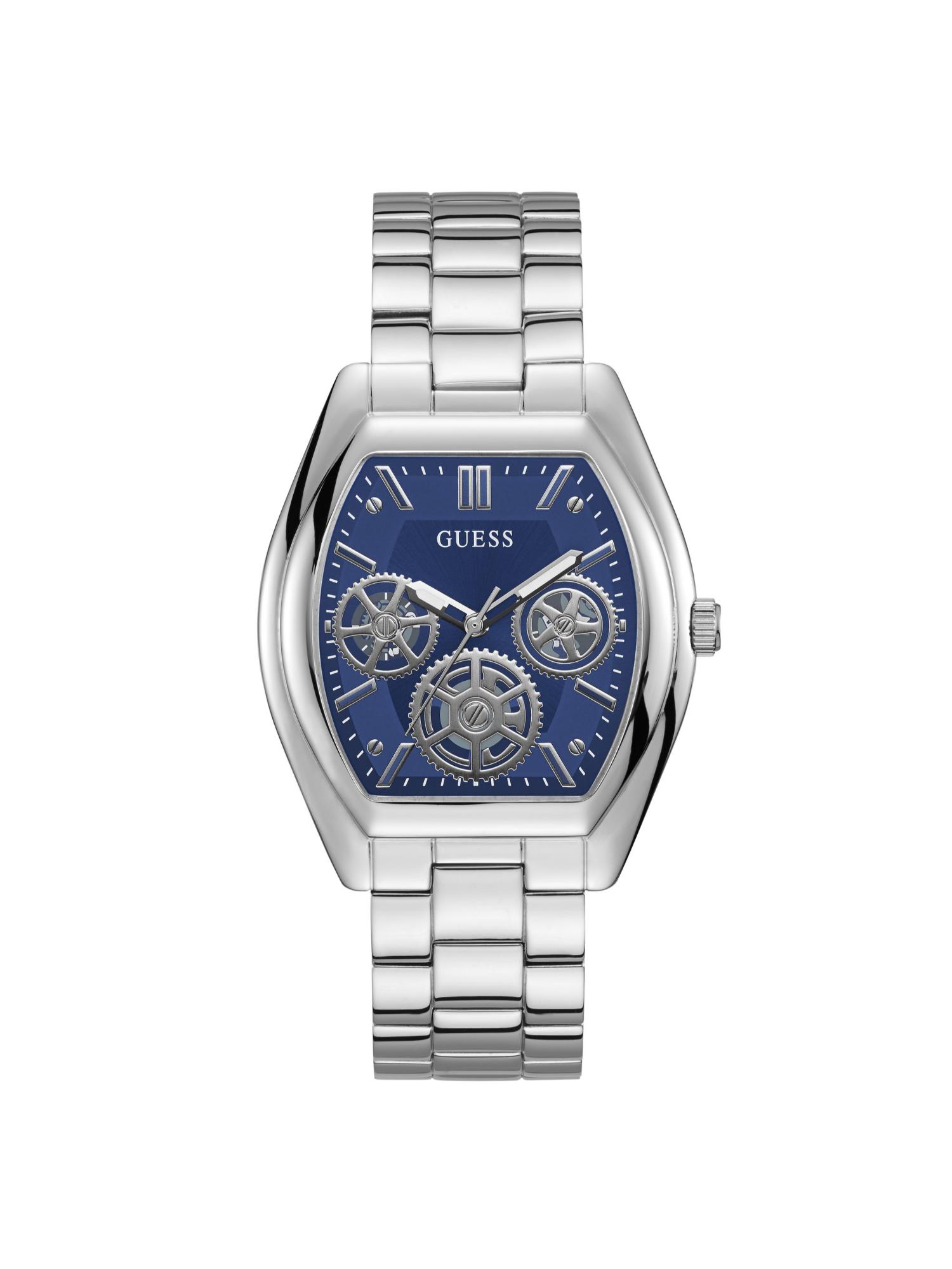 Men Rectangular Blue Dial Stainless Steel Analog Watch - U1366G1M (M)