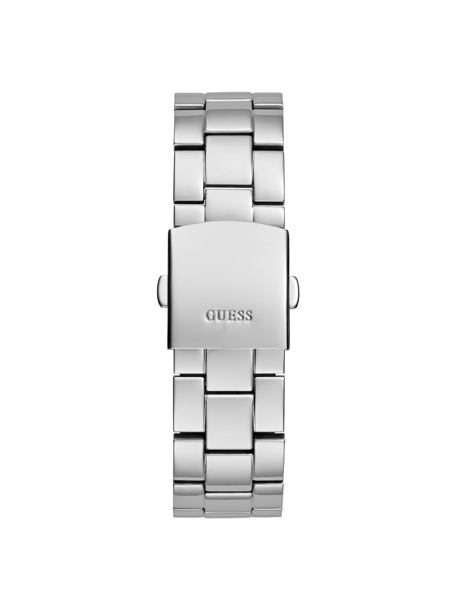 Men Rectangular Silver Dial Stainless Steel Analog Watch - U1396G1M (M)