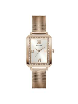 Guess - Women Rectangular White Dial Stainless Steel Analog Watch - U1459L3M (M)