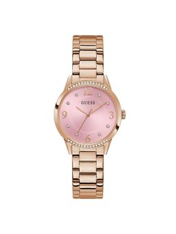 Guess - Women Round Pink Dial Stainless Steel Analog Watch - U1478L4M (M)