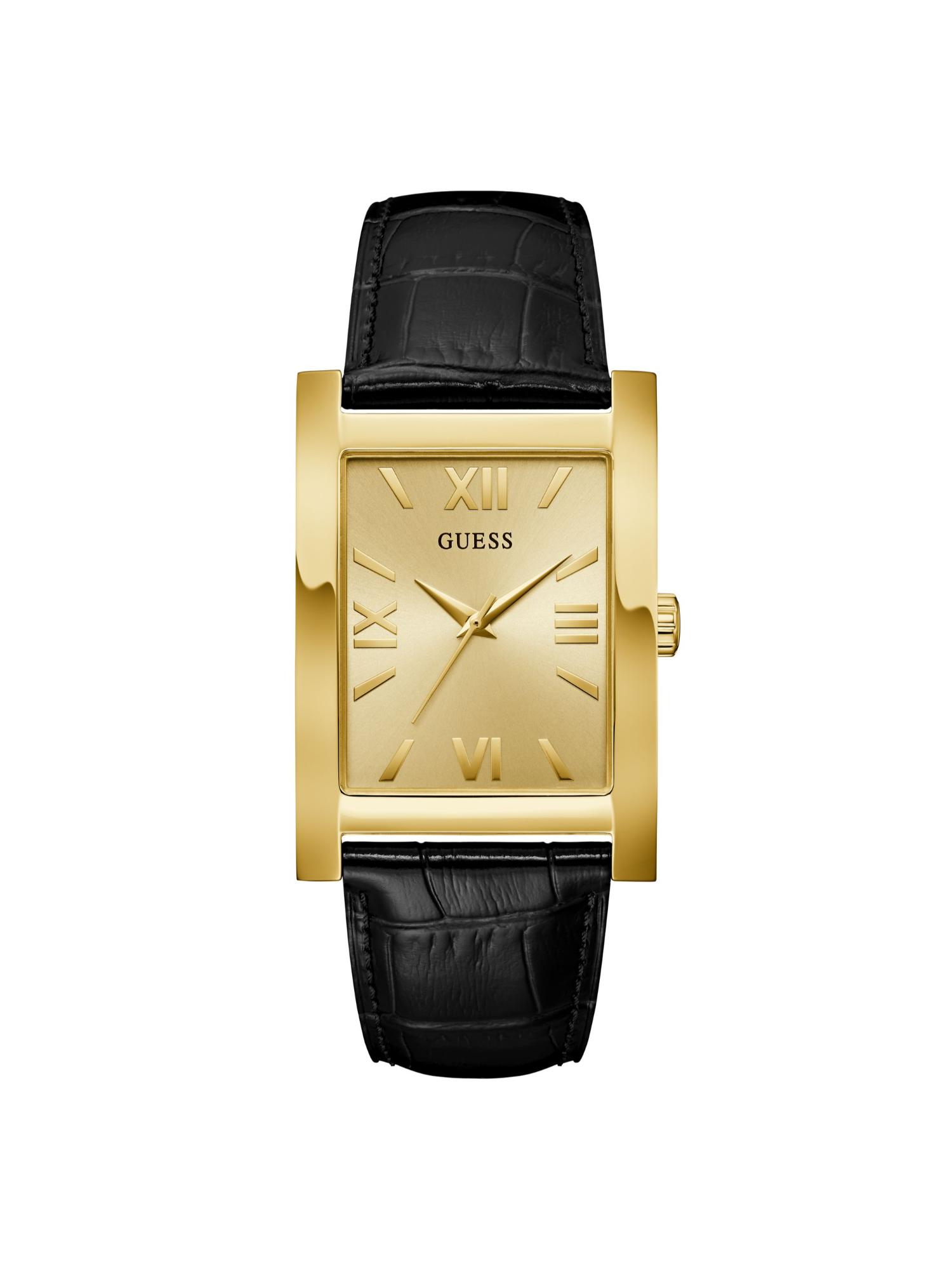 Men Rectangular Gold Dial Stainless Steel Analog Watch - U1484G2M (M)