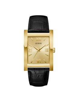 Guess - Men Rectangular Gold Dial Stainless Steel Analog Watch - U1484G2M (M)
