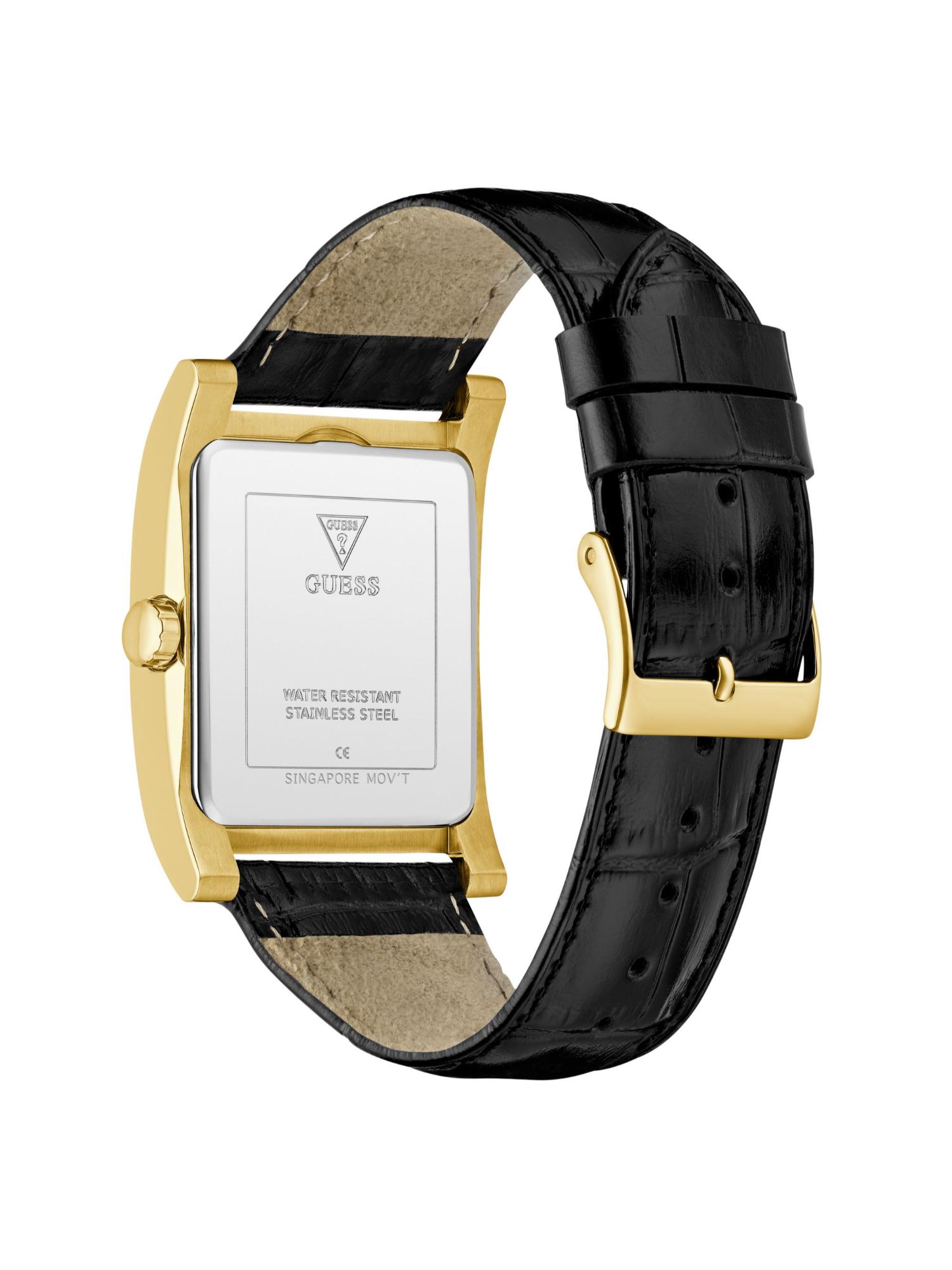 Men Rectangular Gold Dial Stainless Steel Analog Watch - U1484G2M (M)