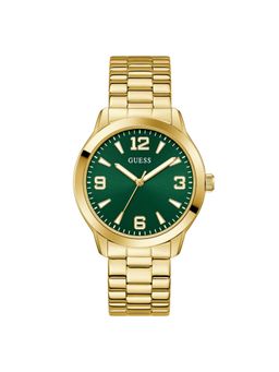 Guess - Men Round Green Dial Stainless Steel Analog Watch - U1487G2M (M)