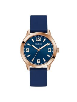 Guess - Men Round Blue Dial Stainless Steel Analog Watch - U1488G5M (M)