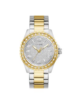 Guess - Men Round Silver Dial Stainless Steel Analog Watch - U1489G4M (M)